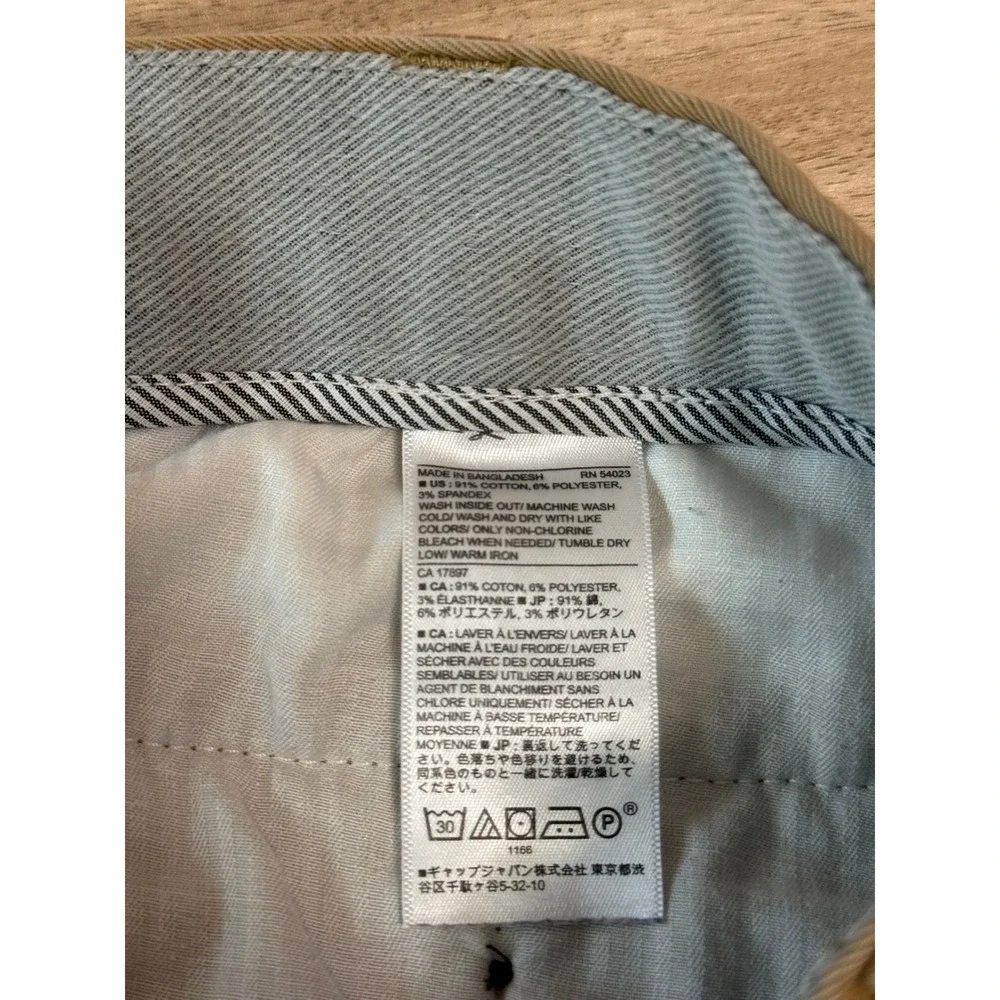 Banana Republic Men Aiden Chino 37x28 Khaki Tan Slim Stretch Cotton Preppy Offic